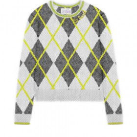 MC2 SAINT ΒARTH Women's Sweater New Queen Crop Soft Argyle