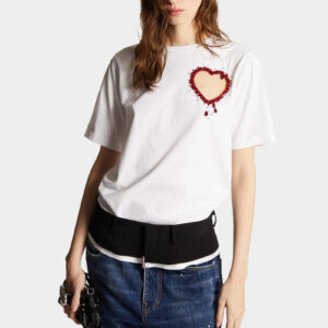 DSQUARED2 Γυναικείο Crystal Heart Easy Fit T-Shirt