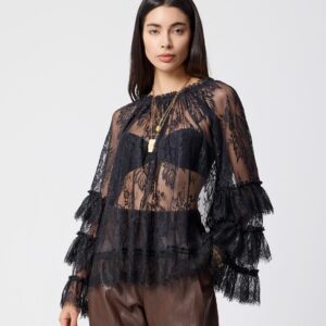 AVANT GARDE Γυναικεία Δαντελένια Μπλούζα See Through