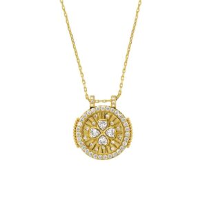 MYA BAY Γυναικείο Κολιέ White Shamrock Boho